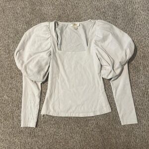 poof sleeve, long sleeve, anthropology top